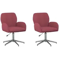 vidaXL - 2 chaises de bureau, 54 x 58 x 90 cm, couleur bordeaux, revêtement en tissu