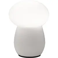FABAS LUCE Lampe De Table Freddy En Verre Soufflé Blanc, Douille E27 40W, Interrupteur Intégré, Design Élégant Et Moderne - Collection Freddy