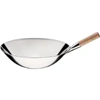 Stalgast Poêle à wok, acier inoxydable brossé, longueur de la poignée 185 mm