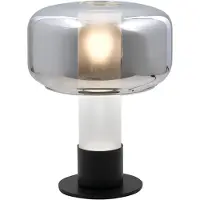 FABAS LUCE Lampe De Table Flick Fumée, Structure En Métal Et Verre Borosilicate, Variateur Tactile, Douille E14 15 W, Indice De Protection Ip20 - Flick