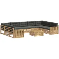 vidaXL Ensemble de salon de jardin 10 pièces, blanc et anthracite