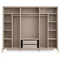 Xl Moebel Gmbh Armoire élégante et moderne, avec miroir et rainures verticales