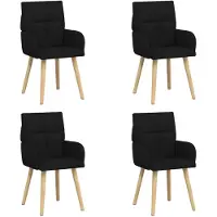 vidaXL - 4 chaises de salle à manger, tissu noir, 60 x 56 x 96 cm