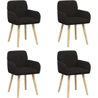 vidaXL - 4 chaises de salle à manger, tissu bouclé noir, 59 x 56 x 86 cm