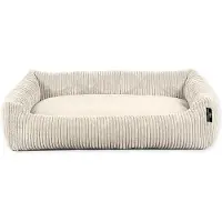 Silvio Design Rohrschneider Lit pour chien Panier pour chien en velours côtelé avec set de sacs à déjections canines, Couleur:gris, Motif:Velours côtelé large