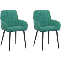 vidaXL - 2 chaises de salle à manger, velours, turquoise, 56,5 x 50 x 86 cm