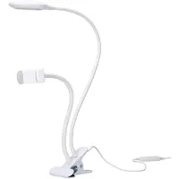 Forlight Lampe LED portable Servi Flexo de 4 W avec pince pour téléphone. Réglage de la tonalité et de l'intensité. Bras flexible. Couleur : blanc