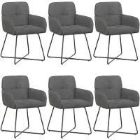 vidaXL - 6 chaises de salle à manger en velours, couleur gris foncé, dimensions : 59 x 56,5 x 86 cm