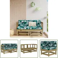 vidaXL Canapé d'angle avec coussins 2 pcs. Bois de pin imprégné
