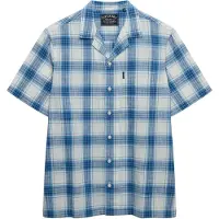 Superdry pour homme. M4011139A Cabana Check Shirt blue (XXL), Bleu, Casuel, Coton, Manche courte