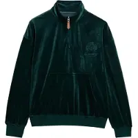 Superdry Country Club Velour Half Zip Sweatshirt Vert S Femme