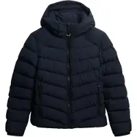 Superdry pour femme. W5012142A Veste matelassée à capuche Fuji Padded bleu marine (S), Casuel, Polyester