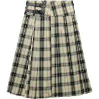 Superdry Femme Jupe Midi Plissée à Carreaux Cream Taille: 36