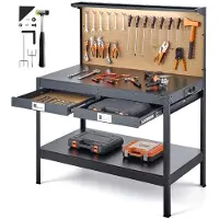 Vevor Établi Atelier Garage en Bois Massif 1200 mm