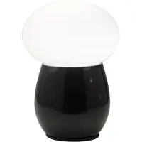 FABAS LUCE Lampe De Table Freddy En Verre Soufflé Noir, Douille E27 40 W, Interrupteur Intégré, Design Élégant Et Moderne - Collection Freddy