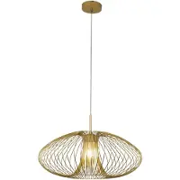 FABAS LUCE Suspension Fassa Ø60 Cm En Métal Doré Mat, Douille E27 40 W, Design Élégant, Classe D'Isolation 1, Ip20 - Éclairage Intérieur