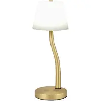 FABAS LUCE Lampe De Table Led Ibla 9W 750Lm 3000K, Variateur Tactile, Structure En Métal Et Verre Soufflé, Couleur Laiton Satiné - Ibla