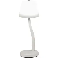 FABAS LUCE Lampe De Table Led Ibla 9W 750Lm 3000K, Variateur Tactile, Structure En Métal Et Verre Soufflé, Couleur Blanche - Ibla