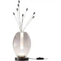 FABAS LUCE Lampe De Table Led Tully 7W En Métal Et Verre Borosilicate Gris Clair,Tactile, Température De Couleur 2700K/3000K/4000K - Tully