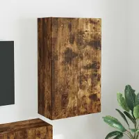 Prolenta Meuble TV mural exclusif - 59,5 x 31 x 100 cm, fabriqué en bois stratifié imitation chêne fumé