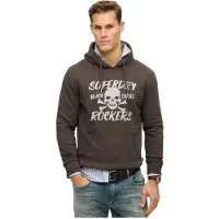 Superdry Black Skull Hoodie Marron M Homme