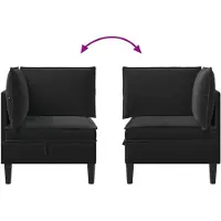 vidaXL Canapé avec rangement, velours noir