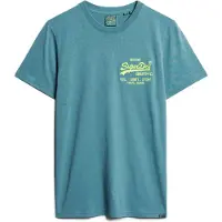Superdry T-Shirt bleu cyan / jaune fluo
