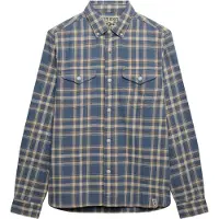 Superdry Merchant Lite Check Long Sleeve Shirt Bleu M Homme