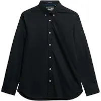 Superdry pour homme. M4011064A Essentials Tailored Lite Shirt noir (S), Coton, Classique, Manche longue