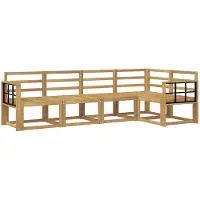 vidaXL Ensemble de salon de jardin 5 pièces, blanc, en bois d'acacia massif