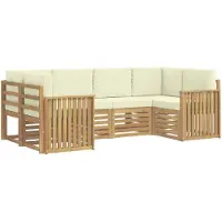 vidaXL Ensemble de canapés d'extérieur , 6 pièces, blanc et crème, en polyester