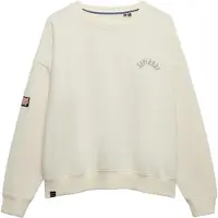 Superdry pour femme. W2012446A Athletic - Sweat-shirt ras du cou imprimé et décontracté - blanc cassé (M), Beige, Casuel, Coton