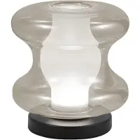 FABAS LUCE Lampe De Table Frua Ø18 Cm, Led 7W 750 Lm, Sélecteur 2700K/3000K/4000K, Structure En Métal Et Verre Borosilicate Cognac, Luminaire Design Chic.