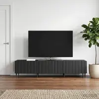 Prolenta Maison Exclusive - Meuble TV noir 147 x 34,5 x 32 cm en aggloméré