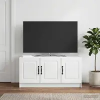 Prolenta Maison Exclusive - Meuble TV blanc brillant 99 x 34,5 x 47 cm en aggloméré