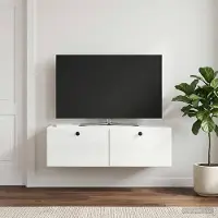 Prolenta Maison Exclusive - Meuble TV mural 98 x 41 x 30 cm, blanc brillant