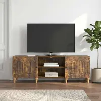 Prolenta Meuble TV exclusif - Dimensions : 150 x 31 x 50 cm - Matériau : panneau de particules imitation chêne fumé