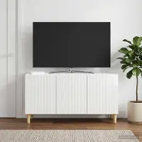 Prolenta Maison Exclusive - Meuble TV blanc brillant 99 x 34,5 x 50 cm en aggloméré