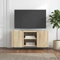 Prolenta Meuble TV exclusif - Dimensions : 102 x 34,5 x 52 cm. Matériau : panneaux de particules imitation chêne Sonoma