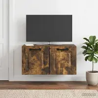Prolenta Maison Exclusive - Meuble TV mural en chêne fumé 59,5 x 31 x 30 cm