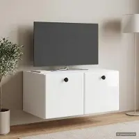 Prolenta Maison Exclusive - Meuble TV mural 59,5 x 41 x 30 cm, blanc brillant