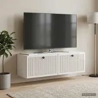 Prolenta Maison Exclusive - Meuble TV mural blanc brillant 98 x 31 x 30 cm