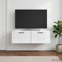 Prolenta Maison Exclusive - Meuble TV mural blanc brillant 98 x 41 x 30 cm