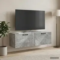 Prolenta Maison Exclusive - Meuble TV mural gris béton 98 x 31 x 30 cm