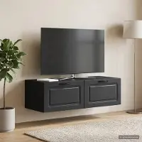 Prolenta Maison Exclusive - Meuble TV mural noir 98 x 41 x 30 cm en aggloméré
