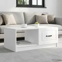 Prolenta Maison Exclusive - Table basse blanche brillante 90 x 50 x 37 cm en aggloméré