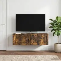 Prolenta Maison Exclusive - Meuble TV mural en chêne fumé 98 x 41 x 30 cm