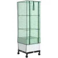 vidaXL Jardinière de jardin avec couvercle de serre et roues, blanche, en polypropylène