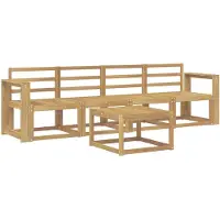 vidaXL Ensemble de salon de jardin 5 pièces, blanc, en bois d'acacia massif