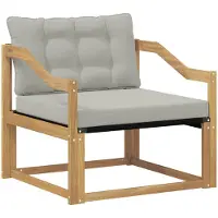 vidaXL Ensemble de canapés d'extérieur en bois d'acacia massif et textilène blanc